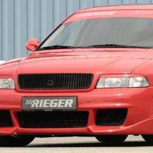 Rieger Spoilerstoßstange RS-Four-Look mit großer Aussparung für Waschdüsen! (95x70mm)