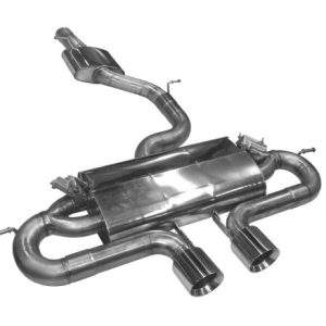 RIEGER / BN-Pipes Auspuffanlage, VW Golf 7 R mittig 2x100mm, 20° schräg, Doppelwandig