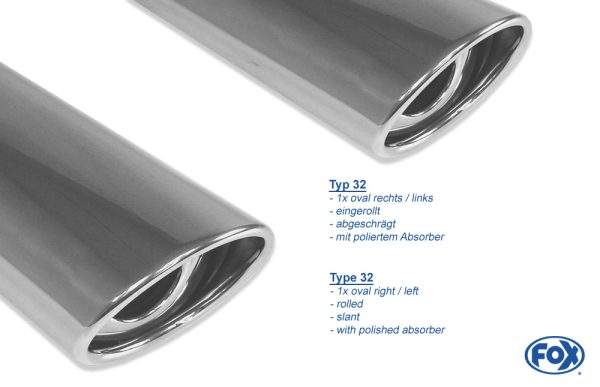 Opel Corsa C Endschalldämpfer Ausgang rechts/links - 115x85 Typ 33 rechts/links – Bild 3