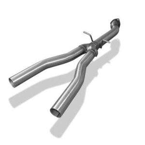 Audi A4 B7 Quattro 3,0l TDI Y-Verbindungsrohr FOX Endschalldämpfer auf original Vorschalldämpfer