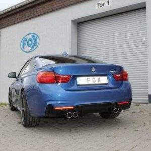 BMW F32 - 420d Coupe M-Paket Endschalldämpfer quer Ausgang rechts/links passend an Rieger Heckschürzeneinsatz 435i/440i Optik - 2x80 Typ 16 rechts/links