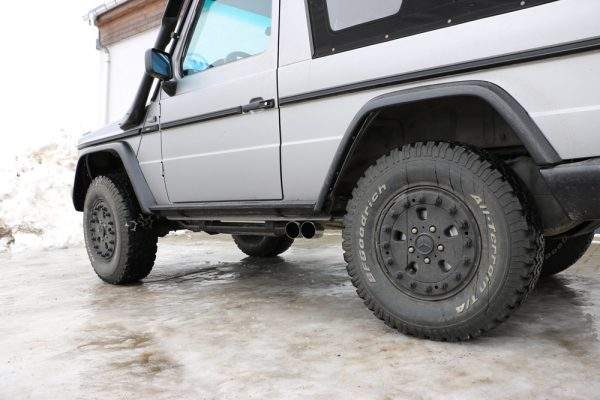 Mercedes G-Klasse Cabrio - 463 (ohne Trittbrett) Endschalldämpfer Ausgang seitlich  - 2x80 Typ 14 – Bild 4