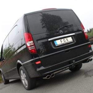 Mercedes Vito/ Viano - W639 Kompact Endschalldämpfer quer Ausgang rechts/links inkl. Verbindungsrohr - 2x115x85 Typ 32 rechts/links