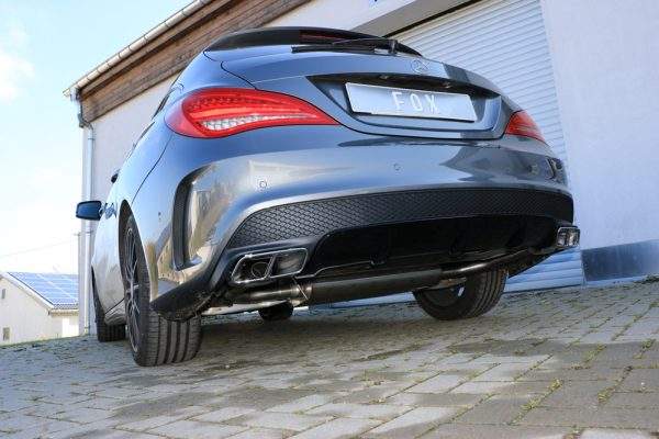 Mercedes CLA - C117/ X117 für AMG-Line/ AMG 45 Optik Endschalldämpfer quer Ausgang rechts/links für Modelle mit AMG45 oder AMG-Line Endrohre - Endrohre in originaler Stoßstange – Bild 3