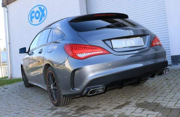 Mercedes CLA - C117/ X117 für AMG-Line/ AMG 45 Optik Endschalldämpfer quer Ausgang rechts/links für Modelle mit AMG45 oder AMG-Line Endrohre - Endrohre in originaler Stoßstange – Bild 2