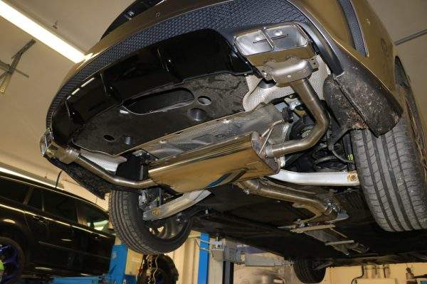Mercedes CLA - C117/ X117 für AMG-Line/ AMG 45 Optik Endschalldämpfer quer Ausgang rechts/links für Modelle mit AMG45 oder AMG-Line Endrohre - Endrohre in originaler Stoßstange – Bild 5