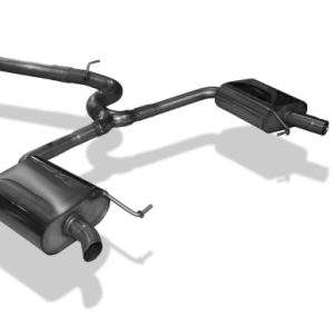 Skoda Octavia 5E RS - TDI - 4x4 mit Benzin-Endrohrblenden Halbanlage rechts/links ab Kat - Austritt der Endrohre in den originalen Benzin-Endrohrblenden