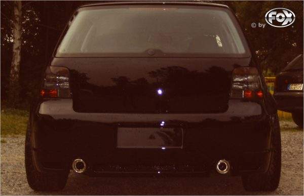 VW Golf IV Endschalldämpfer Ausgang rechts/links Ø63,5mm - 1x90 Typ 17 rechts/links R32 Design – Bild 5