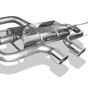 VW Golf V GTI/ GTD + VW Golf VI GTI inkl. Cabrio Endschalldämpfer Ausgang mittig R32-Design - 2x90 Typ 16 mittig