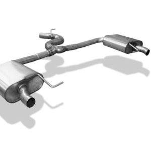 VW Golf VII Variant R - 4-Motion Endschalldämpfer rechts/links - Austritt der Endrohre in den originalen Endrohrblenden