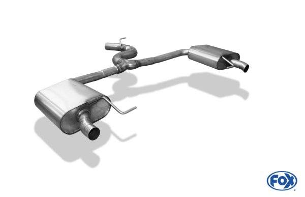 VW Golf VII Variant R - 4-Motion Endschalldämpfer rechts/links - Austritt der Endrohre in den originalen Endrohrblenden