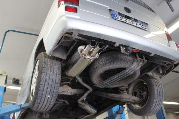 VW T4 - Frontantrieb - Bus/ Transporter/ Multivan/ Caravelle Endschalldämpfer - 2x63 Typ 28 – Bild 5
