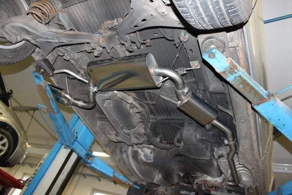 VW T4 - 2,5l TDI Sidepipe bestehend aus End- und Vorschalldämpfer mit Ausgang an der Fahrerseite - 2x106x71 Typ 38 – Bild 5