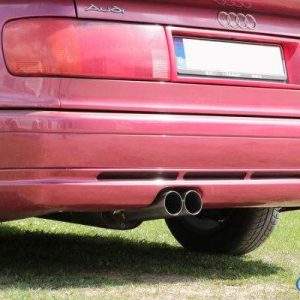 Audi 80/90 - Typ 89, B3 Limousine/ Coupe/ 80 B4 - Cabrio Endschalldämpfer für Modelle mit Sonderstoßstange (siehe Bild) - 2x76 Typ 10