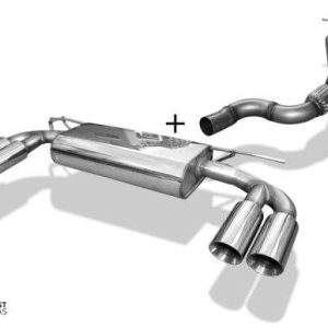Audi A3 - 8V Limousine quattro Endschalldämpfer Ausgang rechts/links inkl. Verbindungsrohr zum DPF - 2x90 Typ 25 rechts/links