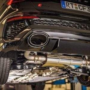 Audi RS3 8Y Limousine Halbanlage ab OPF mit 2 Abgasklappen - Ausgang in den originalen Endrohren