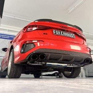 Audi S3 GY - Limousine Halbanlage ab OPF mit Abgasklappen - 2x115x85 Typ 32 rechts/links Endrohre schwarz emalliert