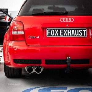 Audi RS4 B5 - Edelstahl-System End- und Vorschalldämpfer 90mm - 2x90 Typ 25 - inkl. Y-Adapter auf die originale Downpipe