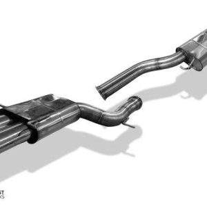 Audi RS4 B5 - Edelstahl-System End- und Vorschalldämpfer 90mm - 2x106x71 Typ 32 - inkl. Y-Adapter auf die originale Downpipe