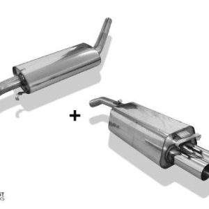 Audi 100/A6 Typ C3/C4 Frontantrieb End- und Vorschalldämpfer - 2x76 Typ 10