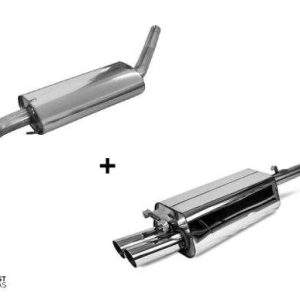 Audi 100/A6 Typ C3/C4 Frontantrieb Endschalldämpfer- und Vorschalldämpfer - 2x70 Typ 14