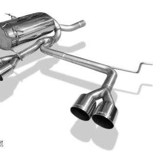 BMW E46 320/323/328 M3-Optik - RIEGER Endschalldämpfer mit einflutigen Eingang/ Ausgang zentriert - 4x90mm Typ 14 mittig