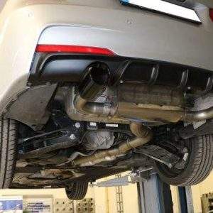 BMW F30/31 - 335d Endschalldämpfer quer Ausgang rechts/links - 1x90 Typ 25 rechts/links schwarz emalliert