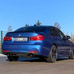 BMW F30/31 - 330i xDrive Endschalldämpfer quer Ausgang rechts/links - 1x100 Typ 25 rechts/links Schwarz - mit Abgasklappe im linken Endrohr