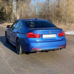 BMW F30/31 - 330i xDrive Endschalldämpfer quer Ausgang rechts/links - 145x65 Typ 59 rechts/links - mit Abgasklappe im linken Endrohr