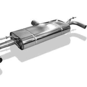 Mercedes A-Klasse 176/245 4-matic Endschalldämpfer quer Ausgang rechts/links - ohne Endrohre mit 90° Bögen für Modelle mit original Endrohrblenden