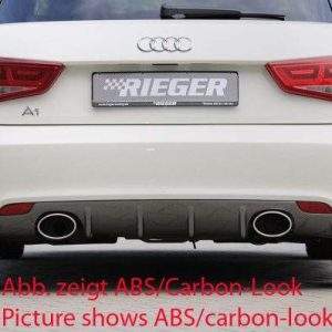 Rieger Heckeinsatz Audi A1 (8X): 08.10-12.14 (bis Facelift) ABS matt schwarz (Bild ist nichts ABS matt, zeigt nur die Optik) - für Fzg. ohne S-Line Exterieur