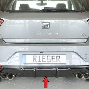 Seat Ibiza V - KJ Rieger Heckeinsatz für Doppelendrohr li. u. re., (4x80mm ø), ABS, schwarz glänzend,inkl. Montagezubehör, Gutachten