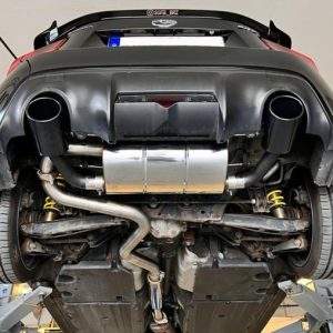 Subaru BRZ/ Toyota GT86 Endschalldämpfer quer Ausgang rechts/links inkl. Vorschalldämpfer - 129x106 Typ 32 rechts/links schwarz emalliert