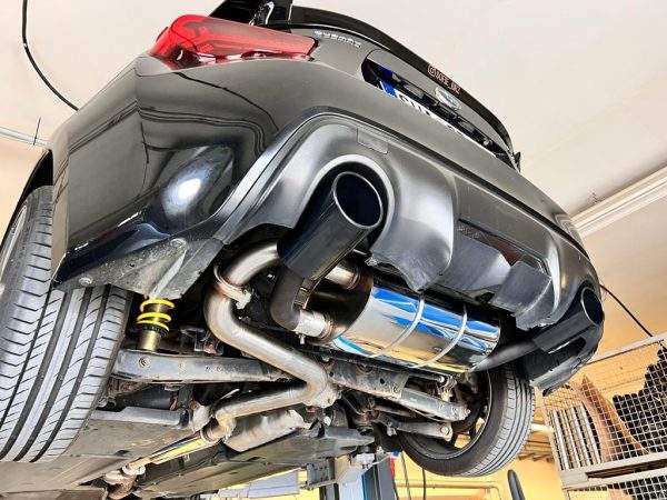 Subaru BRZ/ Toyota GT86 Endschalldämpfer quer Ausgang rechts/links inkl. Vorschalldämpfer - 129x106 Typ 32 rechts/links schwarz emalliert – Bild 2
