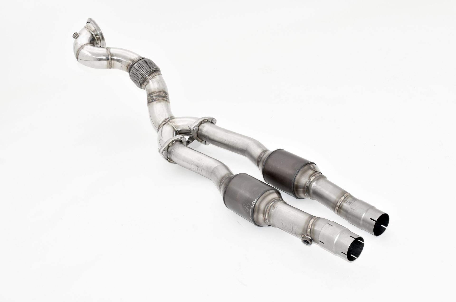 1x90mm / 2x70mm Downpipe mit 200 Zellen Sport-Kat. Audi TTRS 8S Quattro