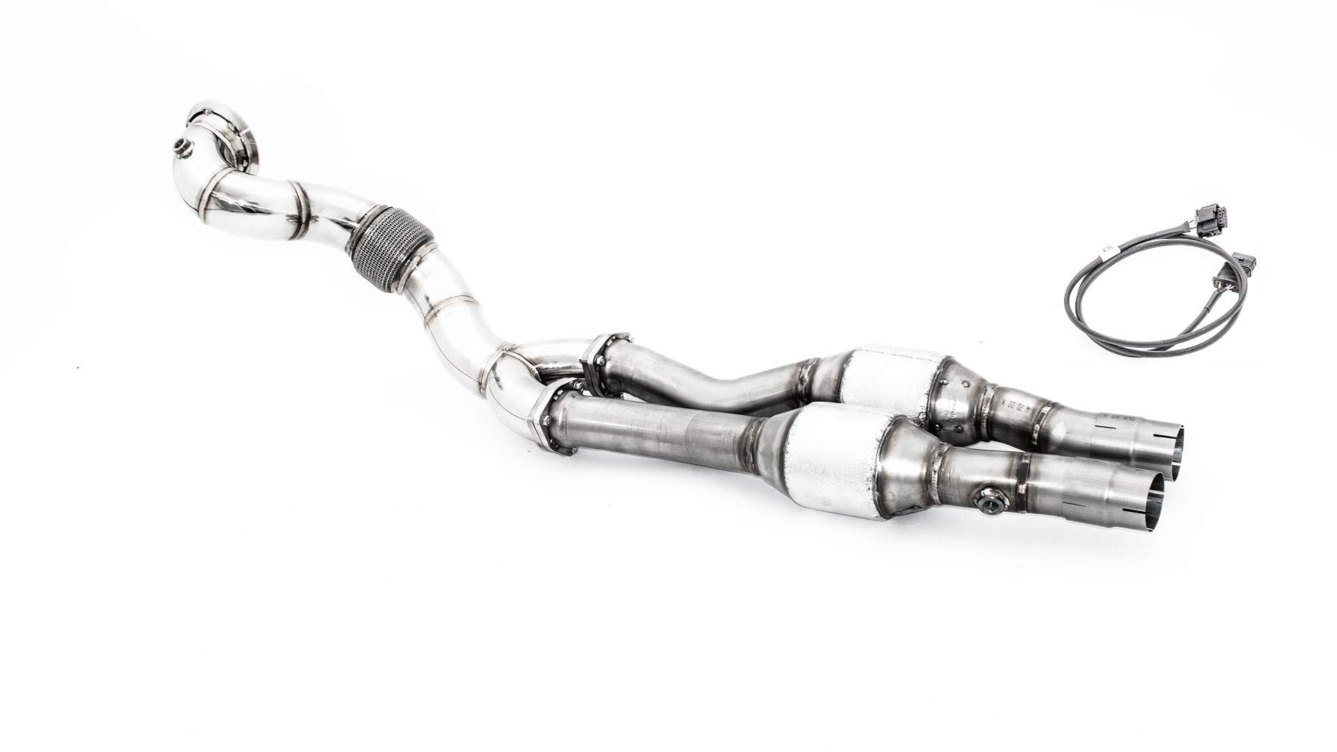 1x90mm / 2x70mm Downpipe mit 200 Zellen Sport-Kat. Audi RS3 8V Sportback Quattro