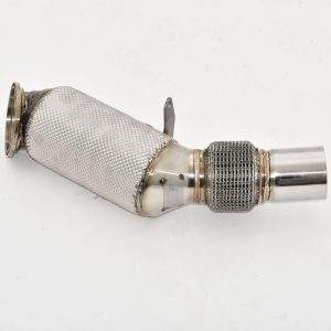 90>>>76mm Downpipe mit 200 Zellen Sport-Kat. Edelstahl