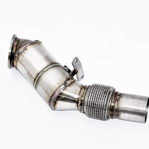 90>>>76mm Downpipe mit 200 Zellen Sport-Kat. Edelstahl