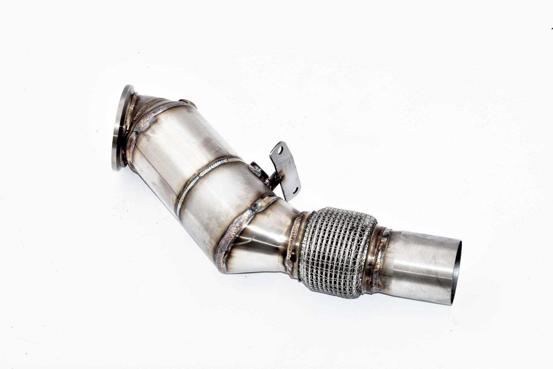 90>>>76mm Downpipe mit 200 Zellen Sport-Kat. Edelstahl