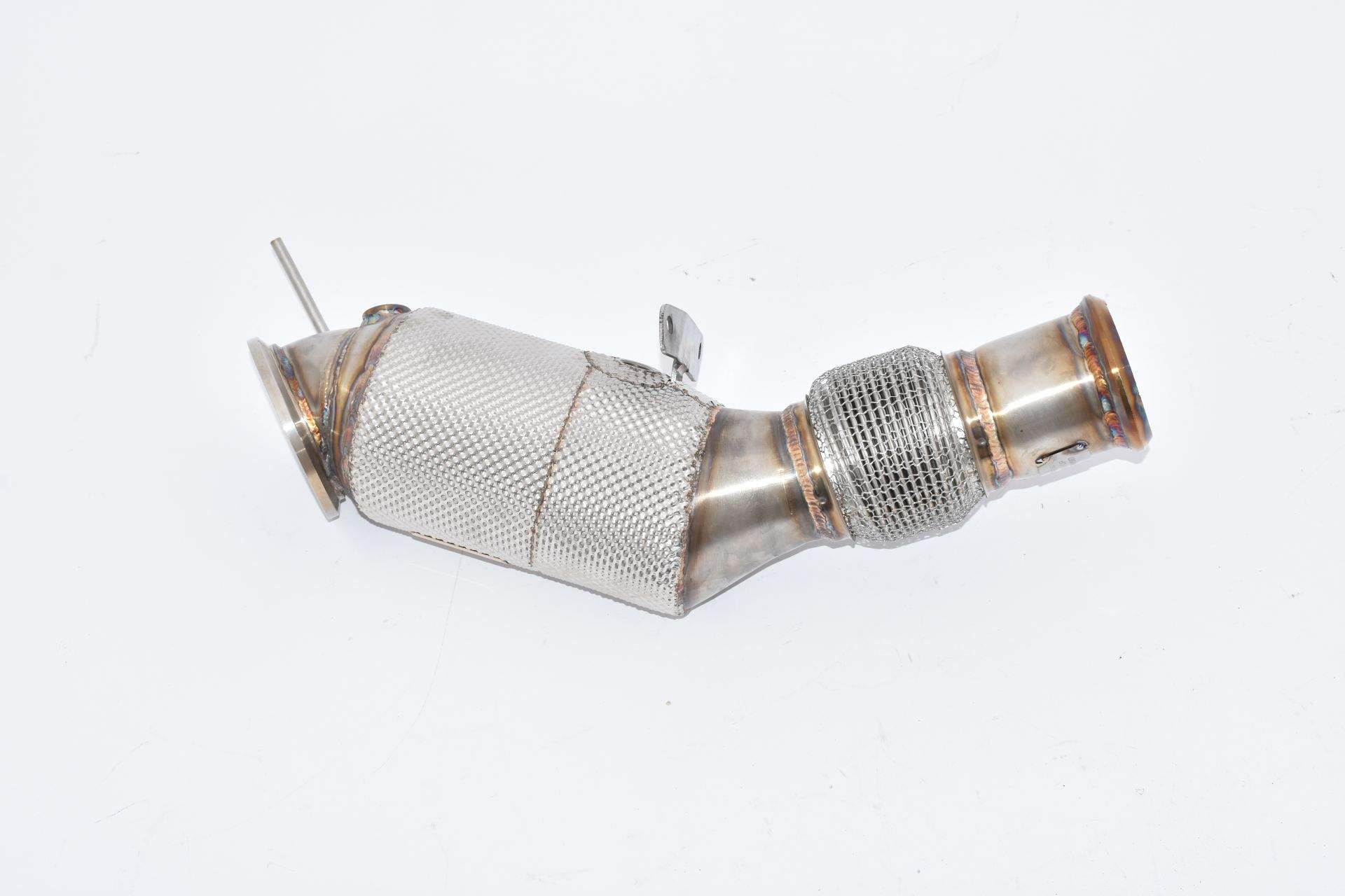 90>>>76mm Downpipe mit 200 Zellen Sport-Kat. Edelstahl