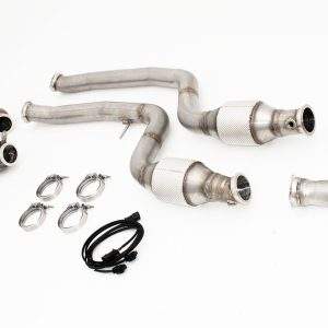 2x70mm Downpipe mit 200 Zellen Sport-Kat. Edelstahl