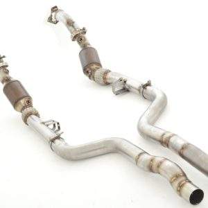 2x 70mm Downpipe mit 200 Zellen Sport-Kat. Edelstahl