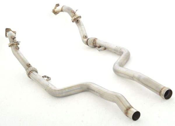 2x 70mm Downpipe Edelstahl