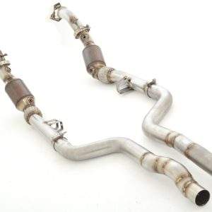 2x 70mm Downpipe mit 200 Zellen Sport-Kat. Edelstahl