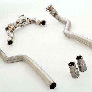 2x 76mm Downpipe Edelstahl