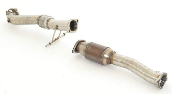 76mm Downpipe mit 200 Zellen HJS Sport-Kat. Ford Focus II RS + RS 500