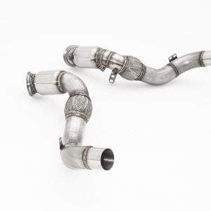 2x 76mm Downpipe mit 200 Zellen Sport-Kat. Edelstahl