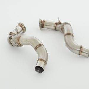 2x 76mm Downpipe Edelstahl