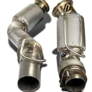 2x80>>>65mm Downpipe mit 200 Zellen HJS Sport-Kat. Edelstahl