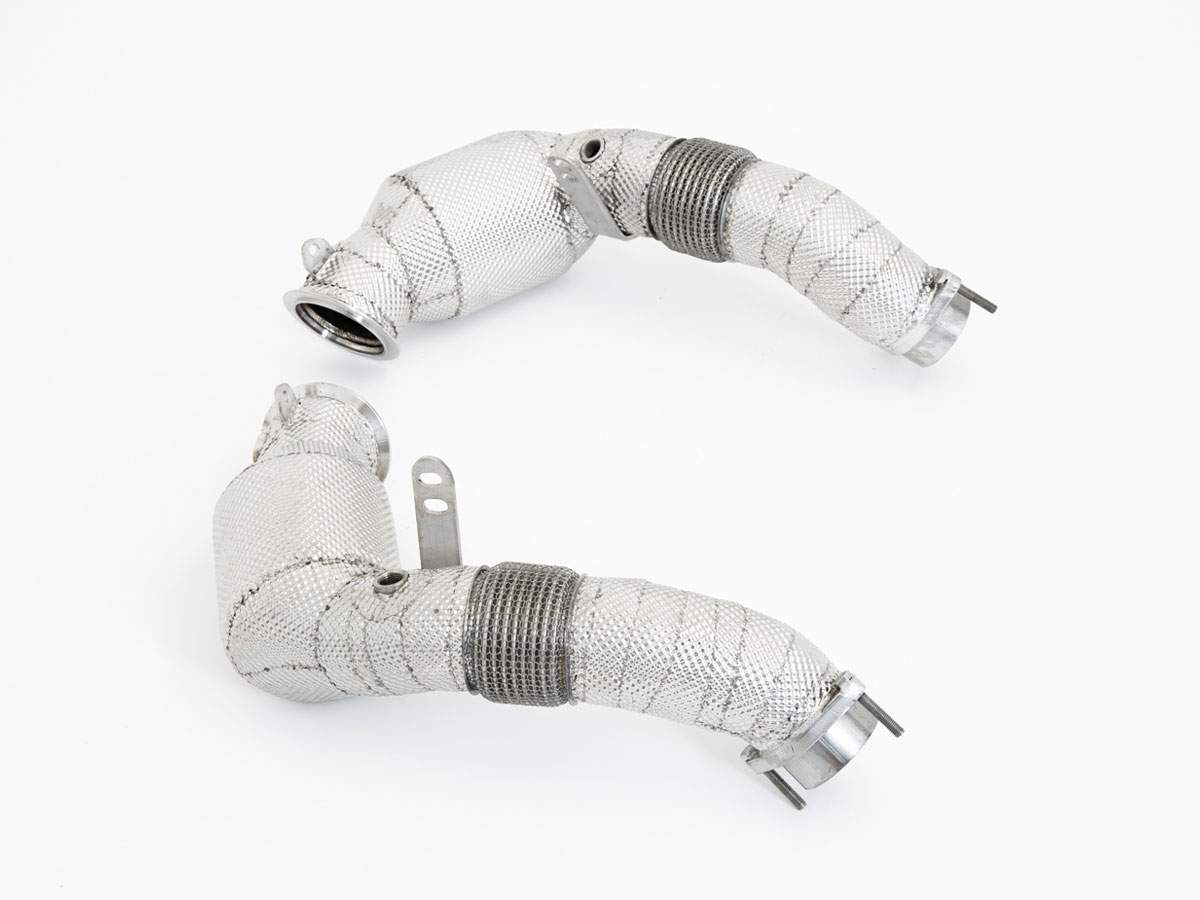 2x76mm Downpipe mit 200 Zellen Motorsport-Kat. Edelstahl